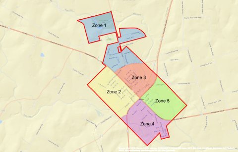 Pictured is the work zone map. 