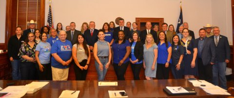 A large group of members belonging to various organizations and agencies who assist in helping children and families of child abuse were present at Monday’s Lavaca County Commissioners’ Court meeting. During the meeting the court designated April as Child Abuse Prevention Month. According to the proclamation read by County Judge Keith Mudd at the meeting, approximately 270,000 children in Texas, and 162 Lavaca County children were reported as victims of child abuse in 2023. Photo by Jimmy Appelt