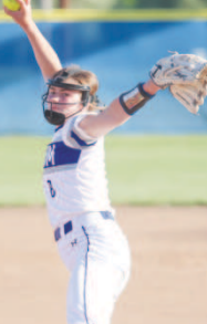Olivia Fojt makes a pitch at a recent softball game. Photo courtesy of Raymond Rosas.