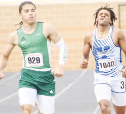 Pictured above at right is Chase Polk. He placed second in the 400-meter dash to advance to state. Photo by Mark Lube.