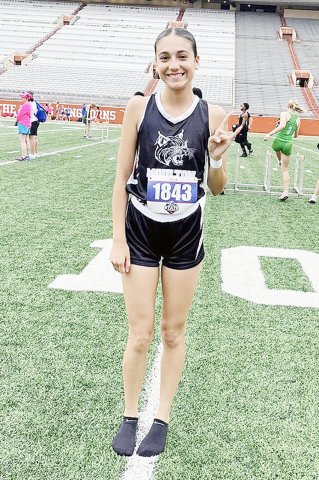Abygail Tinajero was seventh in the 400 at the state track meet. Photo courtesy of Moulton ISD.