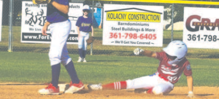 Cole Kocian slides into second with a third inning double. Chuck Grafe/ Tribune-Herald