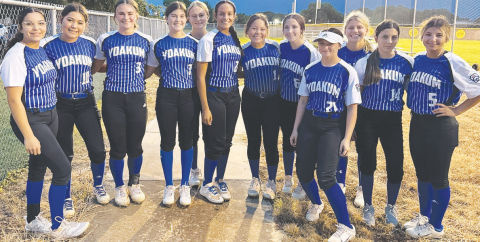 Pictured from left to right are Nayeli Waldron, Alyssa Dominguez, Lilly Fojt, Grace Nevlud, Arian Brown, Lexie Herrera, Autumn Gomez, Macie Rogers, Joy Whitehead, Emmerson Wenske, Star Blaschke, and Mylee Hustead. Not pictured are Manager Jonathan Rogers, Coach Scott Fojt and Coach Nathan Wenske. Contributed photo.