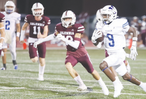 Kennan Dilworth (9) attempts to race past Roughneck players. Photo courtesy of Raymond Rosas.