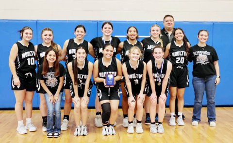  The Moulton Kittens went 4-0 in the Victoria St. Joseph Tournament with Addison Simper winning MVP and Audrey Swinford named to All-Tournament Team. Photo courtesy of Moulton ISD.