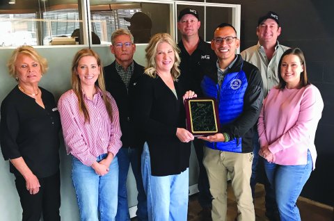  Pictured, front row, left to right, Peggy Messamore (Jacobs-Weber, Inc.), Hannah Harper (MMG), Gina Miller (MMG), Eric Bourquin (TXM) and Amanda Mraz (MMG); back row, left to right, Pat Hull (Jacobs-Weber, Inc.), Justin Fortune (MMG) and Toby Lalonde (MMG). Not pictured is Jason Miller (MMG).