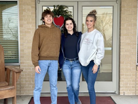 Pictured are, left to right, Hunter Z., Emersen L. and Dallyn P. 
