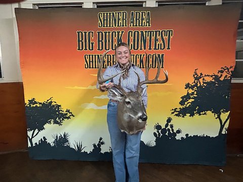 Gonzales County Adult- first place/Overall winner Chelsea Whiddon. Second place winner Cullen Koenning and third place winner Noel Reese are not pictured.