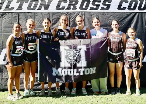 Moulton Kittens state cross-country team. rom left are Marisol Manzano, Karsyn Blahuta, Ava Olivarez, Mina Tinajero, Addisyn Grieve . Katie Richter, Addison Simper and Kate Mikulencak.Photo courtesy of Moulton ISD.