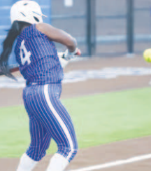 Faith McCloud swings at a pitch during Yoakum’s game against Wallis Brazos to christen the new softball field. Photo courtesy of Raymond Rosas.