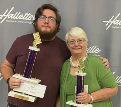 Noah Lang and Jenny Lang, both of Cypress captured the championship of the 42 Domino tournament played this past Saturday at the Hallettsville KC Hall. In all, there were 163 teams from throughout the state of Texas competing in the event. Contributed photo