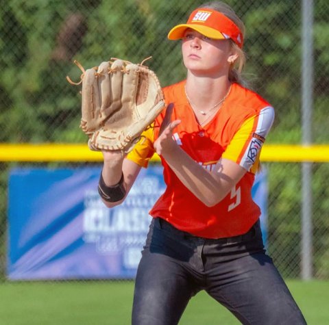 Kendyl Boehm gets ready to catch a play on defense. Photo courtesy of Amanda Ulcak.