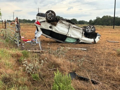 Lavaca County EMS responded to a two vehicle crash on State Highway 95 on FM 958 last Thursday afternoon leaving  one person to the hospital for minor injuries. Photos by Wayne Denson.