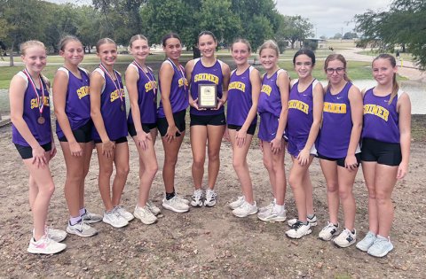 Shiner JH girls captured the district title. Photo courtesy of Michelle Winkenwerder.