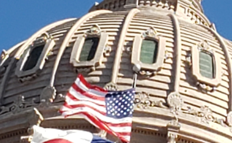 the flags over the Capitol building in Austin, the largest of all our nation's capitols (including the one in Washington, D.C.