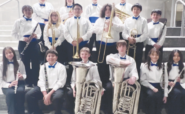 The 2024 Yoakum Junior High Concert Band had 18 students make the All-Region Band. Contributed photo.