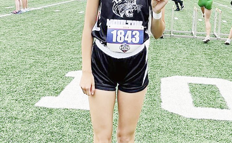 Abygail Tinajero was seventh in the 400 at the state track meet. Photo courtesy of Moulton ISD.