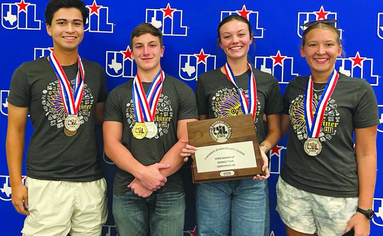 Members include, left to right, junior, Marco Lara, sophomore, Bryce Pohler, junior, Evy Johnson, and freshman, Brynlee Langhoff.